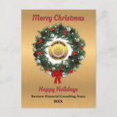 クリスマスビジネス会社のロゴの休日の願い ポストカード (正面)