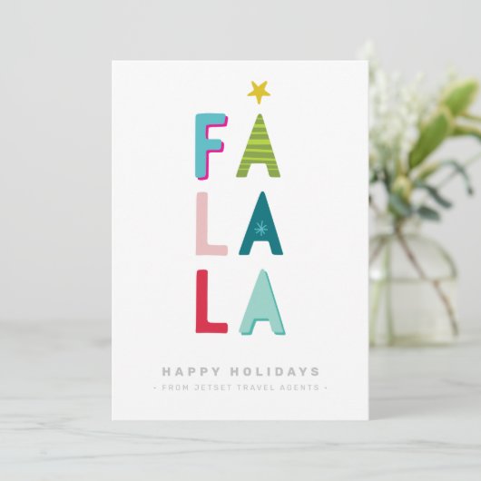 クリスマスビジネス感謝していモダンタイポグラフィファララ 招待状 (スタンド正面)