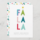 クリスマスビジネス感謝していモダンタイポグラフィファララ 招待状 (正面/裏面)