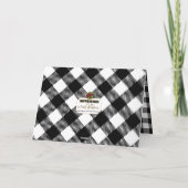 クリスマスビジネス白黒プレイド付き/リース カード (裏面)