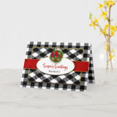 クリスマスビジネス白黒プレイド付き/リース カード (黄色い花)