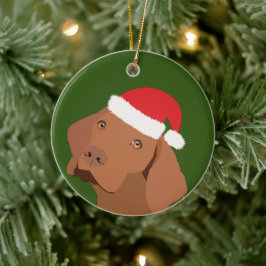 クリスマスビズラ犬 セラミックオーナメント