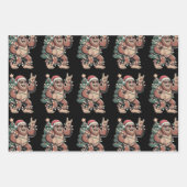 クリスマスビッグフットサスカッチサンタハットクリスマスツリー ラッピングペーパーシート (正面)