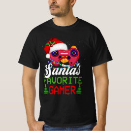 クリスマスビデオゲーマーサンタお気に入りののゲーマーゲーム Tシャツ