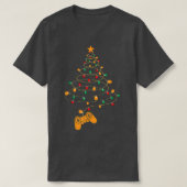 クリスマスビデオゲームクリスマスツリーのゲーミングラバービデオ Tシャツ (デザイン正面)
