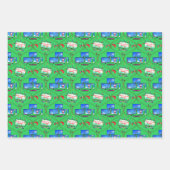 クリスマスビデオゲームパターン ラッピングペーパーシート (正面3)