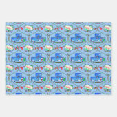 クリスマスビデオゲームパターン ラッピングペーパーシート (正面)