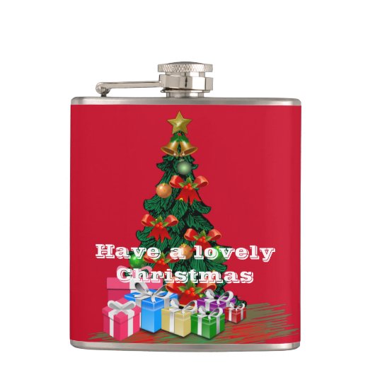 クリスマスビニール包まれたフラスコ フラスク (正面)