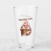クリスマスビベスピンクサンタ タンブラーグラス (正面)