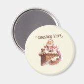 クリスマスビベスピンクサンタ マグネット (正面/裏面)