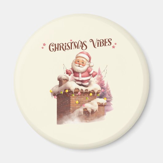 クリスマスビベスピンクサンタ マグネット (正面)