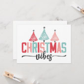 クリスマスビベス – フェスティバルツリーデザイン カード (正面/裏面インサイチュ)