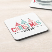 クリスマスビベス – フェスティバルツリーデザイン コースター (左側)