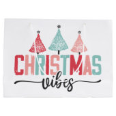 クリスマスビベス – フェスティバルツリーデザイン ラージペーパーバッグ (裏面)