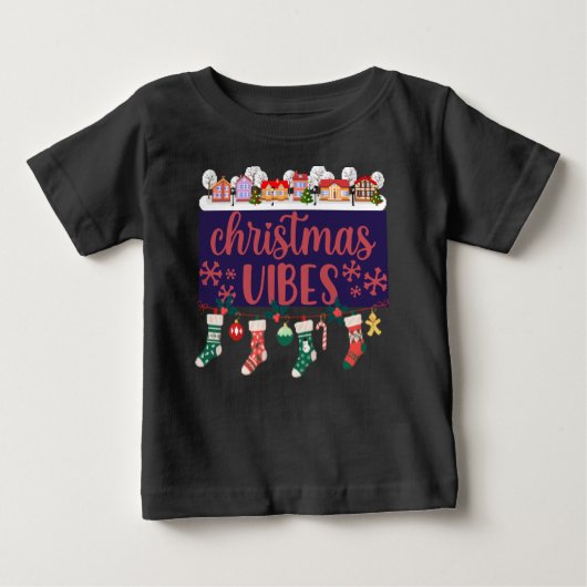クリスマスビベスTシャ子供へツ ベビーTシャツ (正面)