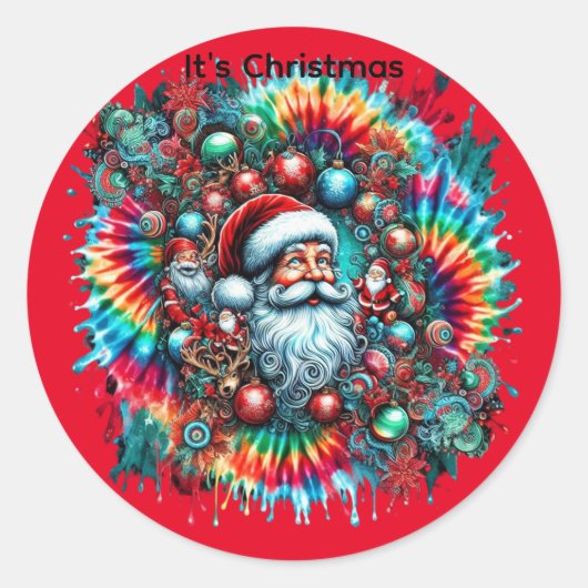 クリスマスビューティフルサンタクロース2 ラウンドシール (正面)