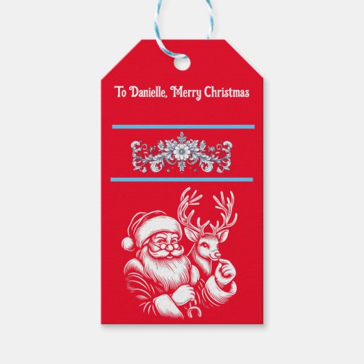 クリスマスビューティフルサンタクロース ギフトタグ (正面)