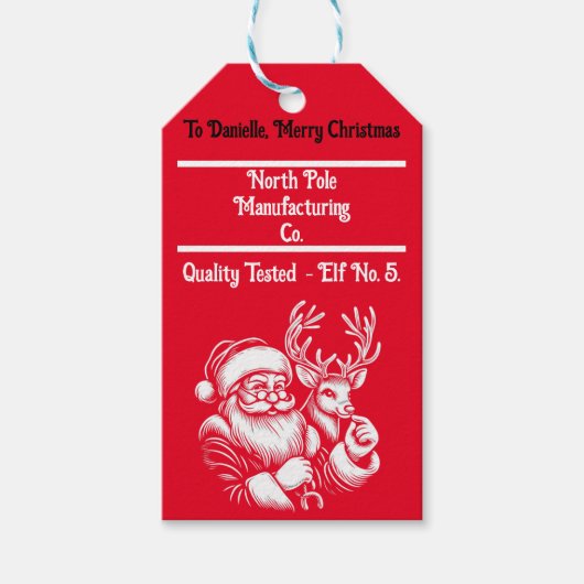 クリスマスビューティフルサンタクロース ギフトタグ (正面)