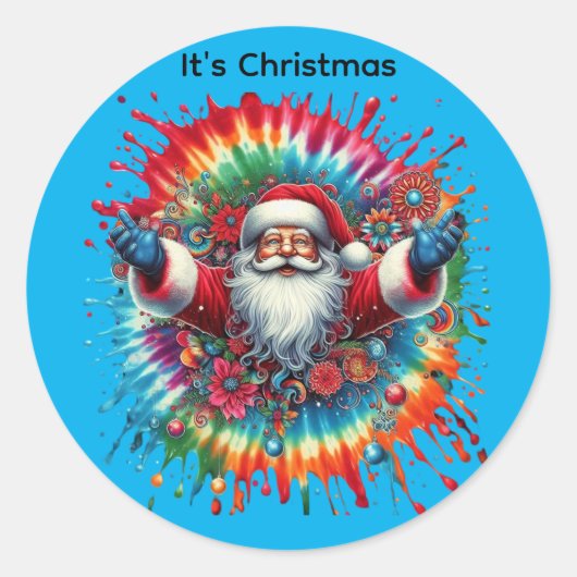 クリスマスビューティフルサンタクロース ラウンドシール (正面)