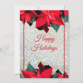 クリスマスビューティフルレッドフラワーズホリデーパーティー 招待状 (裏面)