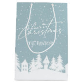 クリスマスビレッジウィンタースノーホリデイ抱き枕 ミディアムペーパーバッグ (裏面)