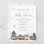 クリスマスビレッジウィンターベビーシャワー 招待状 (正面)