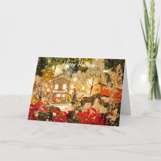 クリスマスビレッジウィンターワンダーランドグリーティングカード シーズンカード (正面)