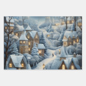 クリスマスビレッジシーン ラッピングペーパーシート (正面)