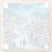 クリスマスビレッジススノーシ絵を描ーン ガラスコースター (裏面)