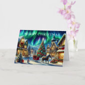 クリスマスビレッジススノーシ絵を描ーン 箔シーズンカード (蘭)