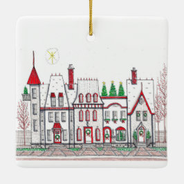 クリスマスビレッジストアオーナメント セラミックオーナメント