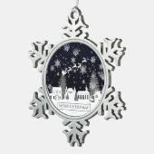 クリスマスビレッジスノーフレークオーナメント スノーフレークピューターオーナメント (右)