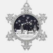 クリスマスビレッジスノーフレークオーナメント スノーフレークピューターオーナメント (正面)