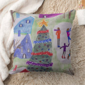 クリスマスビレッジスロー クッション (ブランケット)