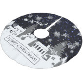 クリスマスビレッジツリースカート ブラッシュドポリエステルツリースカート (アングル)