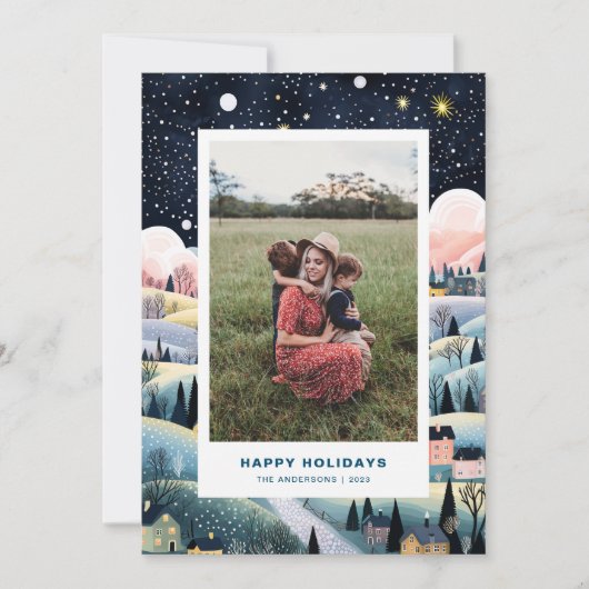 クリスマスビレッジツーフォトクリスマスカード シーズンカード (正面)