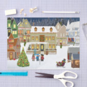 クリスマスビレッジデクページティッシュペーパー 薄葉紙 (クラフト)