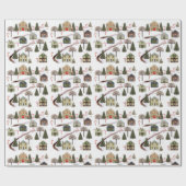 クリスマスビレッジハウスホリデーギフト ラッピングペーパー (フラット)