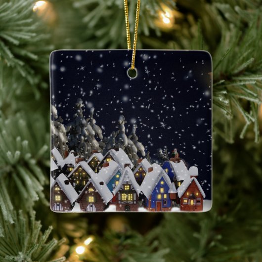 クリスマスビレッジハウス セラミックオーナメント (ツリー)