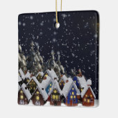 クリスマスビレッジハウス セラミックオーナメント (左)