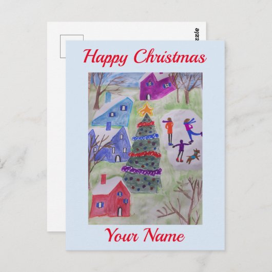 クリスマスビレッジハガキ ポストカード (正面/裏面)