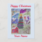 クリスマスビレッジハガキ ポストカード (正面)