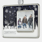 クリスマスビレッジフレームオーナメント シルバープレートフレームオーナメント (左)