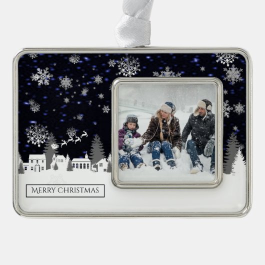 クリスマスビレッジフレームオーナメント シルバープレートフレームオーナメント (正面)