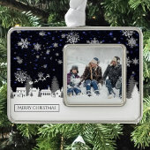 クリスマスビレッジフレームオーナメント シルバープレートフレームオーナメント