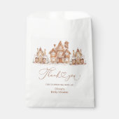 クリスマスビレッジブルーベビーシャワーありがとう フェイバーバッグ (正面)