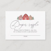 クリスマスビレッジベビーシャワーおむつラッフルチケット エンクロージャーカード (正面)