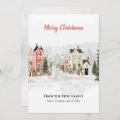 クリスマスビレッジホリデーグリーティングカード シーズンカード (正面/裏面)