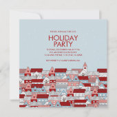 クリスマスビレッジホリデーパーティー招待状 招待状 (正面)