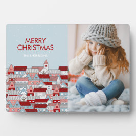 クリスマスビレッジホリデーフォトテーブルプラーク フォトプラーク